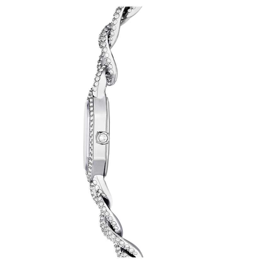 swarovski dextera chain watch  swiss made  crystal bracelet  silver tone  stainless steel