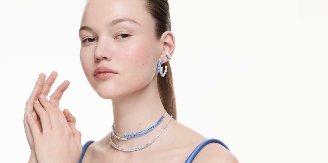 swarovski أساور تنس مرصعة بالكريستال